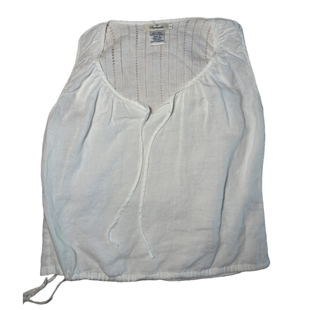WHITE LINEN FACONNABLE TOP
